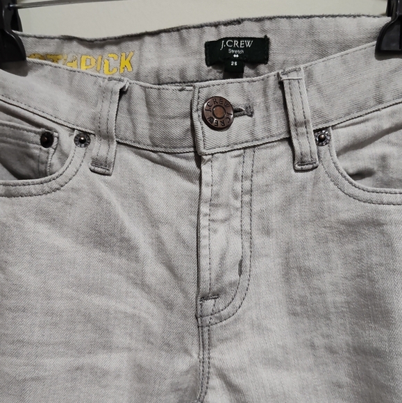 J. Crew Stretch Women's Toothpick Jeans, 5-Pocket, 98% Cotton, Gray, Size 25 - Picture 3 of 7